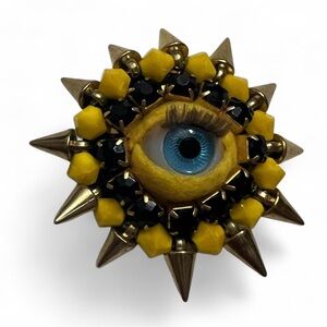 Pin Brooch Sara Molano Art Artist New Eye Wynwood Felt Art Yellow Handmade Craft